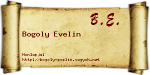 Bogoly Evelin névjegykártya